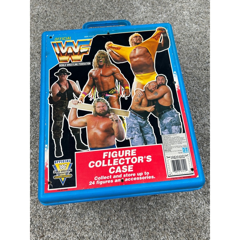 Vintage 1991 WWF Hasbro Figure Collector Case Blue Hulk Hogan Ultimate Warrior